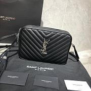 YSL LOU CAMERA BAG BLACK & SILVER-TONE METAL 520534 SIZE 23 CM - 6