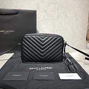 YSL LOU CAMERA BAG BLACK & SILVER-TONE METAL 520534 SIZE 23 CM - 5