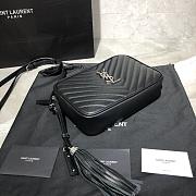 YSL LOU CAMERA BAG BLACK & SILVER-TONE METAL 520534 SIZE 23 CM - 3
