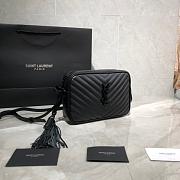 YSL LOU CAMERA BAG BLACK & BLACK METAL 520534 SIZE 23 CM - 6