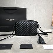 YSL LOU CAMERA BAG BLACK & BLACK METAL 520534 SIZE 23 CM - 3