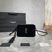 YSL LOU CAMERA BAG BLACK MATTE LEATHER 520534 SIZE 23 CM - 1