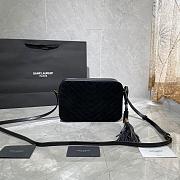 YSL LOU CAMERA BAG BLACK MATTE LEATHER 520534 SIZE 23 CM - 4