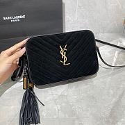 YSL LOU CAMERA BAG BLACK MATTE LEATHER 520534 SIZE 23 CM - 3