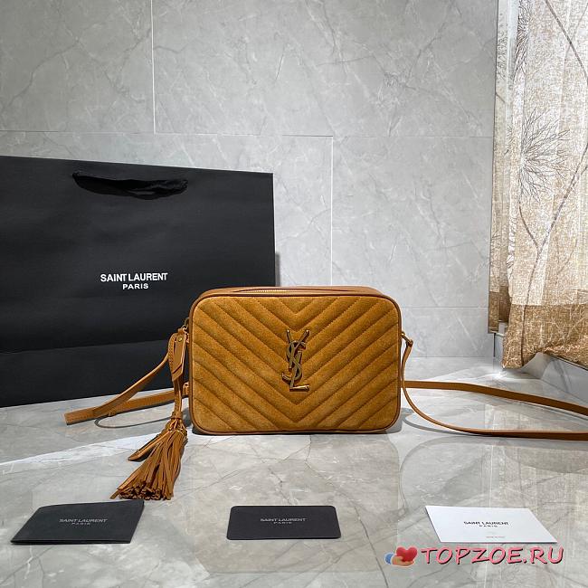 YSL LOU CAMERA BAG CARAMEL MATTE LEATHER 520534 SIZE 23 CM - 1