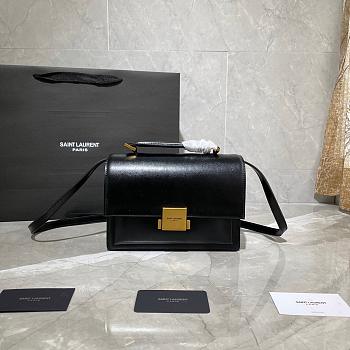 YSL MEDIUM BELLECHASSE BAG BLACK 482051 SIZE 22 CM