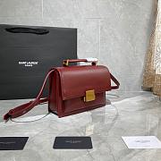 YSL MEDIUM BELLECHASSE BAG BORDEAUX 482051 SIZE 22 CM - 2