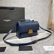 YSL MEDIUM BELLECHASSE BAG BLUE 482051 SIZE 22 CM - 6