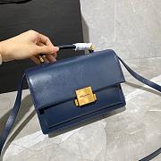 YSL MEDIUM BELLECHASSE BAG BLUE 482051 SIZE 22 CM - 4