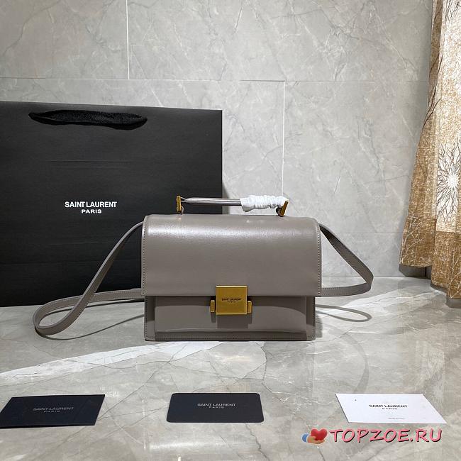 YSL MEDIUM BELLECHASSE BAG GRAY 482051 SIZE 22 CM - 1