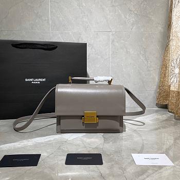 YSL MEDIUM BELLECHASSE BAG GRAY 482051 SIZE 22 CM