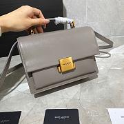 YSL MEDIUM BELLECHASSE BAG GRAY 482051 SIZE 22 CM - 5