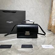 YSL MEDIUM BELLECHASSE BAG BLACK & SILVER METAL  482051 SIZE 22 CM - 1