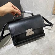 YSL MEDIUM BELLECHASSE BAG BLACK & SILVER METAL  482051 SIZE 22 CM - 6