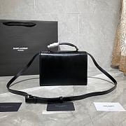 YSL MEDIUM BELLECHASSE BAG BLACK & SILVER METAL  482051 SIZE 22 CM - 4