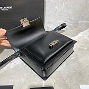 YSL MEDIUM BELLECHASSE BAG BLACK & SILVER METAL  482051 SIZE 22 CM - 3