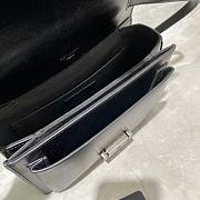 YSL MEDIUM BELLECHASSE BAG BLACK & SILVER METAL  482051 SIZE 22 CM - 2