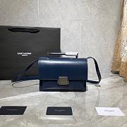 YSL MEDIUM BELLECHASSE BAG BLUE & SILVER METAL 482051 SIZE 22 CM - 1