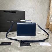 YSL MEDIUM BELLECHASSE BAG BLUE & SILVER METAL 482051 SIZE 22 CM - 5