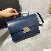 YSL MEDIUM BELLECHASSE BAG BLUE & SILVER METAL 482051 SIZE 22 CM - 4