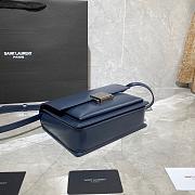 YSL MEDIUM BELLECHASSE BAG BLUE & SILVER METAL 482051 SIZE 22 CM - 3