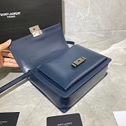 YSL MEDIUM BELLECHASSE BAG BLUE & SILVER METAL 482051 SIZE 22 CM - 2
