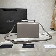 YSL MEDIUM BELLECHASSE BAG GRAY & SILVER METAL 482051 SIZE 22 CM - 5