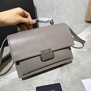 YSL MEDIUM BELLECHASSE BAG GRAY & SILVER METAL 482051 SIZE 22 CM - 2