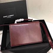 YSL MEDIUM BELLECHASSE BAG BORDEAUX & SILVER METAL 482051 SIZE 22 CM - 5