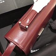 YSL MEDIUM BELLECHASSE BAG BORDEAUX & SILVER METAL 482051 SIZE 22 CM - 4