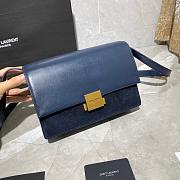 YSL MEDIUM BELLECHASSE BLUE 482044 SIZE 24 CM - 6