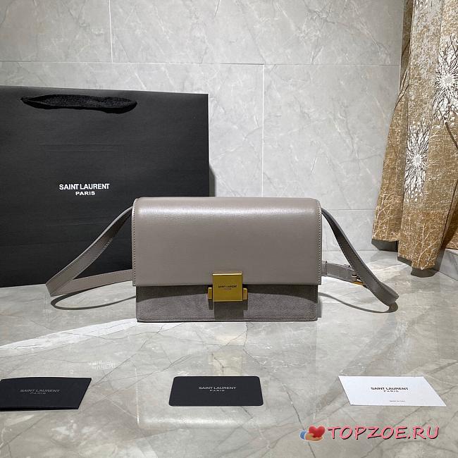 YSL MEDIUM BELLECHASSE GRAY 482044 SIZE 24 CM - 1
