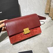 YSL MEDIUM BELLECHASSE BORDEAUX 482044 SIZE 24 CM - 4