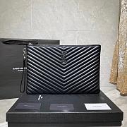 YSL MONOGRAM DOCUMENT HOLDER BLACK & BLACK METAL 440222 SIZE 36 CM - 1