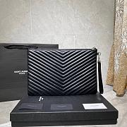 YSL MONOGRAM DOCUMENT HOLDER BLACK & BLACK METAL 440222 SIZE 36 CM - 6