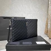 YSL MONOGRAM DOCUMENT HOLDER BLACK & BLACK METAL 440222 SIZE 36 CM - 5