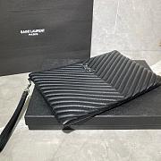 YSL MONOGRAM DOCUMENT HOLDER BLACK & BLACK METAL 440222 SIZE 36 CM - 3