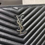 YSL MONOGRAM DOCUMENT HOLDER BLACK & BLACK METAL 440222 SIZE 36 CM - 2