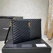 YSL MONOGRAM DOCUMENT HOLDER BLACK & GOLD-TONE METAL 440222 SIZE 36 CM - 4