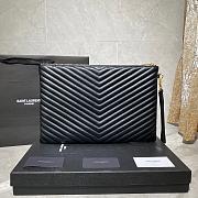 YSL MONOGRAM DOCUMENT HOLDER BLACK & GOLD-TONE METAL 440222 SIZE 36 CM - 3