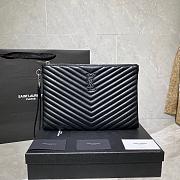 YSL MONOGRAM MEDIUM DOCUMENT HOLDER BLACK & BLACK METAL 413444 SIZE 30 CM - 1