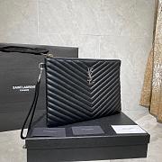 YSL MONOGRAM MEDIUM DOCUMENT HOLDER BLACK & BLACK METAL 413444 SIZE 30 CM - 5