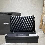 YSL MONOGRAM MEDIUM DOCUMENT HOLDER BLACK & BLACK METAL 413444 SIZE 30 CM - 4