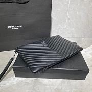 YSL MONOGRAM MEDIUM DOCUMENT HOLDER BLACK & BLACK METAL 413444 SIZE 30 CM - 3