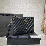 YSL MONOGRAM MEDIUM DOCUMENT HOLDER BLACK & GOLD-TONE METAL 413444 SIZE 30 CM - 6