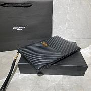YSL MONOGRAM MEDIUM DOCUMENT HOLDER BLACK & GOLD-TONE METAL 413444 SIZE 30 CM - 4
