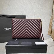 YSL MONOGRAM MEDIUM DOCUMENT HOLDER BORDEAUX & GOLD-TONE METAL 413444 SIZE 30 CM - 6