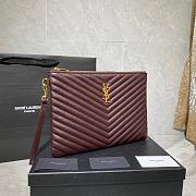 YSL MONOGRAM MEDIUM DOCUMENT HOLDER BORDEAUX & GOLD-TONE METAL 413444 SIZE 30 CM - 3