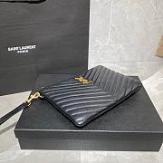 YSL MONOGRAM SMALL DOCUMENT HOLDER BLACK & GOLD-TONE METAL 379039 SIZE 24 CM - 3