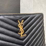 YSL MONOGRAM SMALL DOCUMENT HOLDER BLACK & GOLD-TONE METAL 379039 SIZE 24 CM - 2